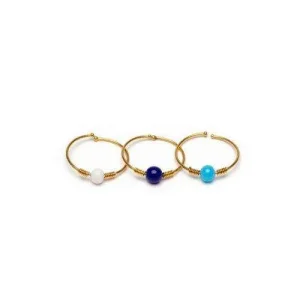 3 Fedine Ottone con Mix Sfere Vetro Colorate